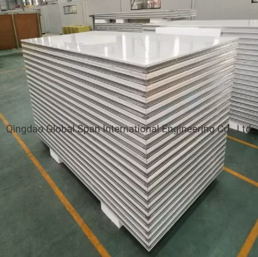 High Quality GMP Certified PU Polyurethane Insulated Roof and Wall Sandwich Panel for Cleanroom Peoject